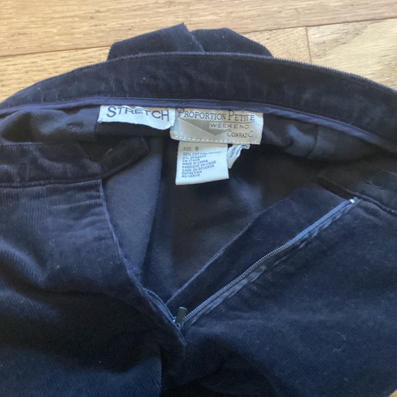 Vintage petite black corduroy pants, 8P - Picture 2 of 2